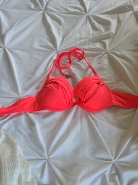 H&M Coral Pink Padded Halter Bikini Top